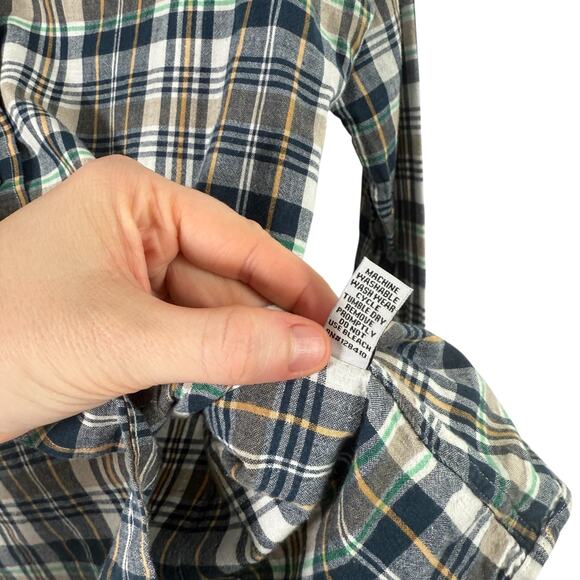 Ann Mashburn Blue Plaid Button Front Shirt Preppy Office Capsole Womens Large - Picture 5 of 6